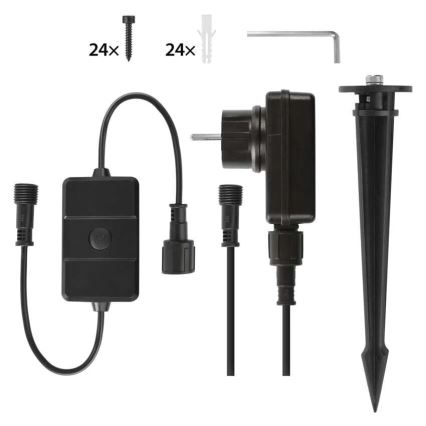 Lot de 3 projecteurs extérieurs LED RGBIC dimmables GoSmart — 14 W, 230 V, 3000–6500 K, IP65, Wi‑Fi Tuya
