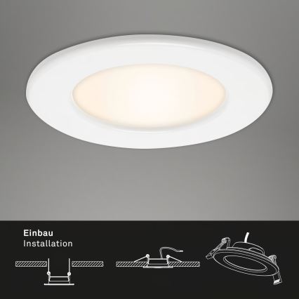 Lot de 3 spots encastrés LED pour salle de bains — 6W, 230V, 3000K, IP44, blanc