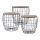 Lot de 3 tables basses BRISO, Ø 31/38/42,5 cm, marron/noir