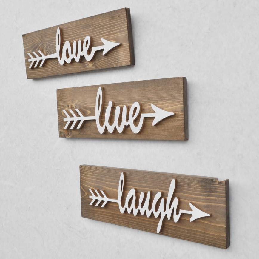 Lot de 3x Décoration murale en sapin