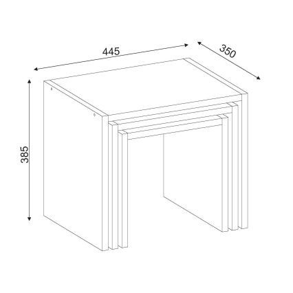 Lot de 3x Table d