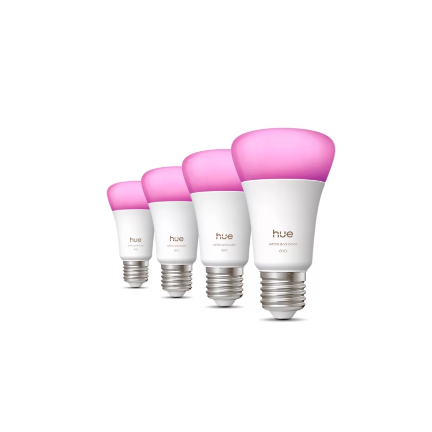 Pack de 4 ampoules LED dimmables Philips Hue WHITE AND COLOR AMBIANCE E27/6W/230V 1000-20000K
