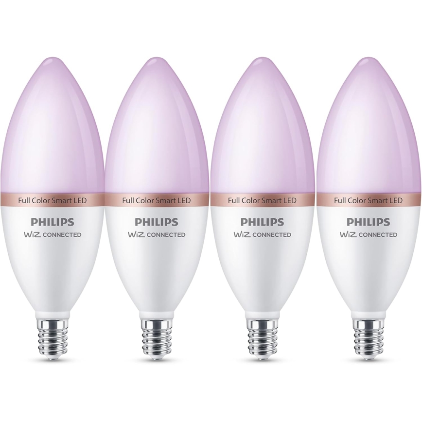 Pack de 4 ampoules LED RGB dimmables Philips SMART C37 E14/5W/230V 2200-6500K