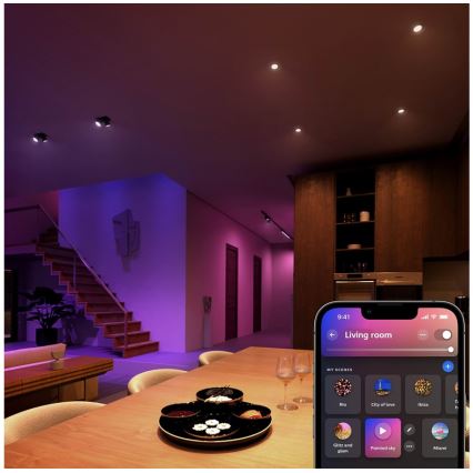 Lot de 4 ampoules LED RGBW dimmables Philips Hue White and Color Ambiance GU5,3/MR16/6,3W/12V 2000-6500K