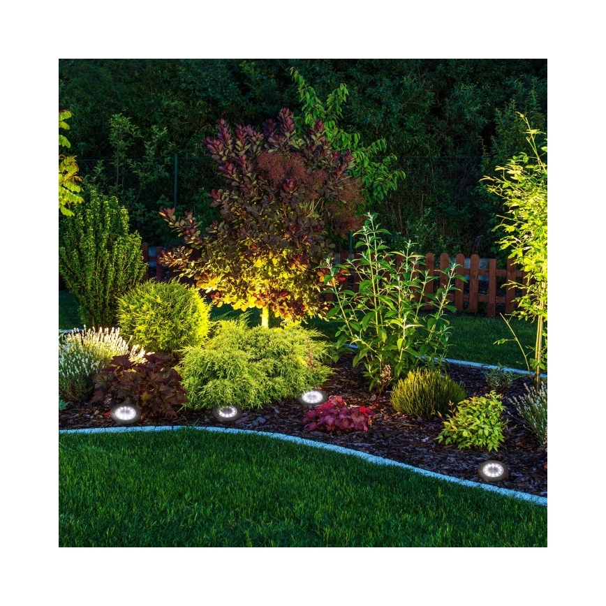 Lot de 4 lampes solaires LED CLAVO avec capteur, LED/1xAAA, 4000K, IP44, 300 mAh