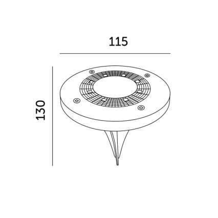 Lot de 4 lampes solaires LED CLAVO avec capteur, LED/1xAAA, 4000K, IP44, 300 mAh