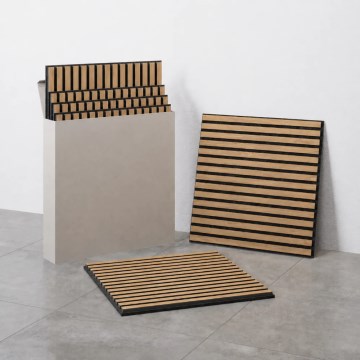 Lot de 4 panneaux acoustiques muraux VASAVIK 60x60 cm chêne huilé