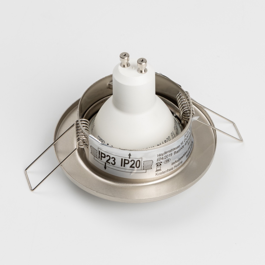 Lot de 5 spots encastrés pour salle de bains, 1xGU10/4W/230V, IP23, finition chrome mat