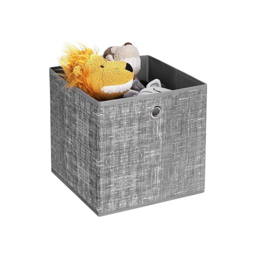Lot de 6 boîtes de rangement CURAN — 30 x 30 x 30 cm, gris