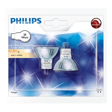 LOT x2 Ampoule industrielle Philips HALOGEN GU4/20W/12V 3000K