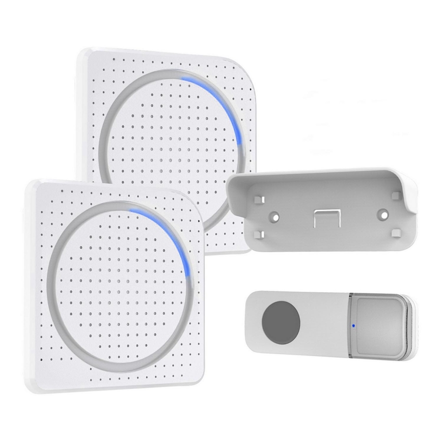 LOT x2 Sonnette sans fil 230V/3xAAA IP56 blanc