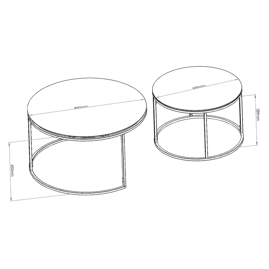 LOT x2 Table basse BELARUS noir