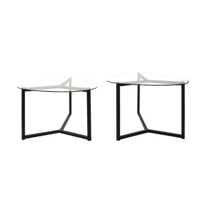 LOT x2 Table basse BELLISIMO noir/transparent