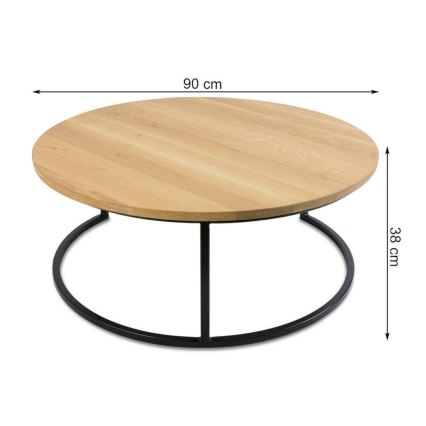 LOT x2 Table basse OAKLOFT 38x90 cm noir/chêne