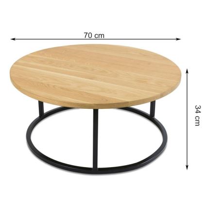 LOT x2 Table basse OAKLOFT 38x90 cm noir/chêne