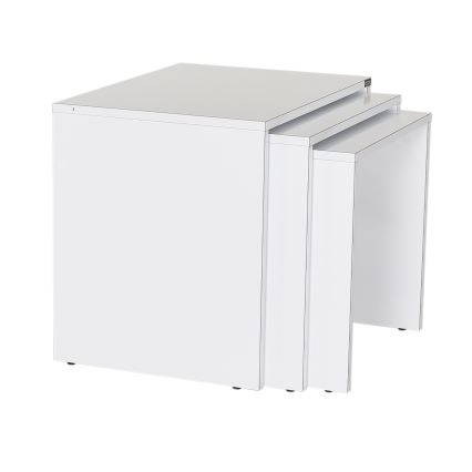 LOT x3 Table basse blanc