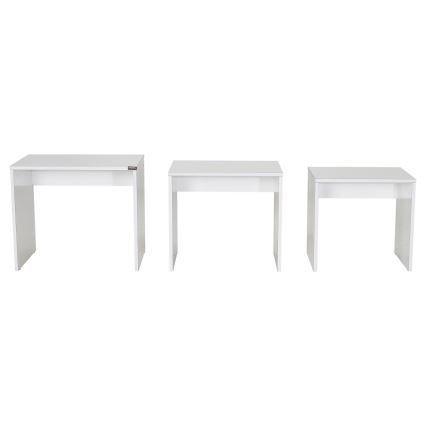 LOT x3 Table basse blanc