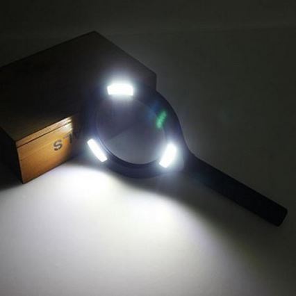 Loupe 5×ZOOM avec un rétro-éclairage LED/3W/2xAA IP44
