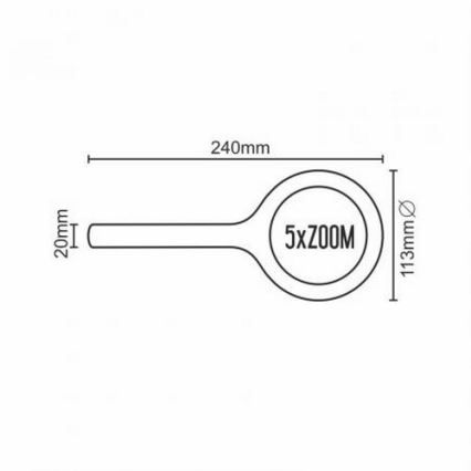 Loupe 5×ZOOM avec un rétro-éclairage LED/3W/2xAA IP44
