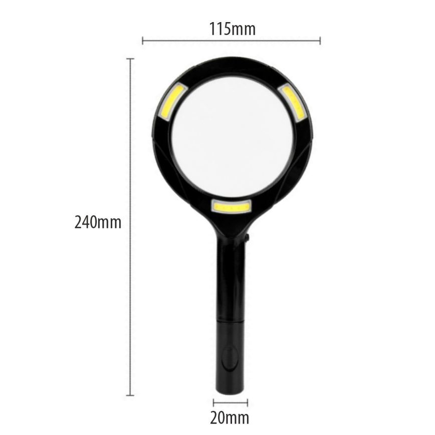 Loupe LED 3× avec éclairage LED/3W/2xAA IP22
