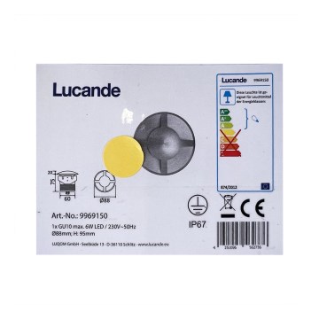 Lucande - Buiten inbouwlamp EDWINA 1xGU10/6W/230V IP67