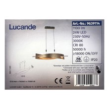 Lucande - Dimbare LED hanglamp aan een koord MARIJA LED/24W/230V