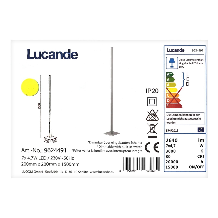 Lucande - Dimbare LED Staande lamp MARGEAU 7xLED/4,7W/230V