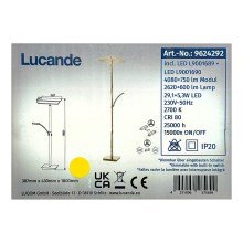 Lucande - Lampadaire à intensité variable PARTHENA LED/29,1W/230V + LED/5,3W/230V