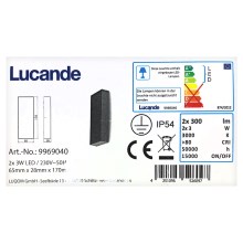 Lucande - LED Buiten wandlamp CORDA 2xLED/3W/230V IP54