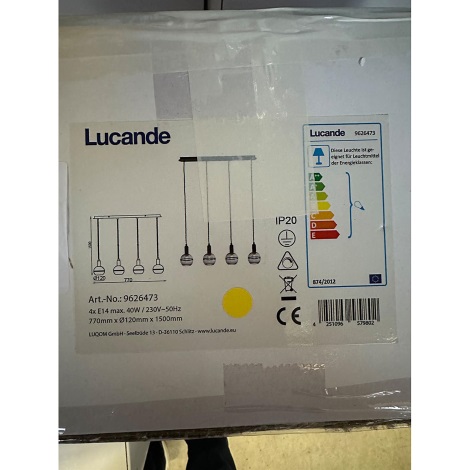 Lucande - Suspension filaire ABLY 4xE14/40W/230V