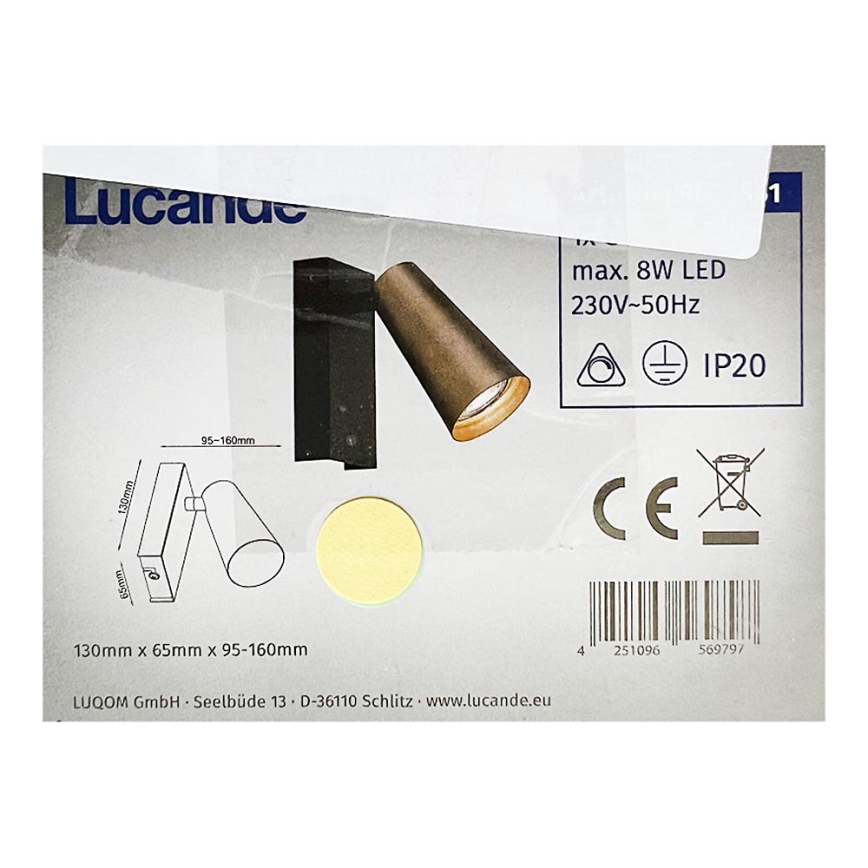 Lucande - Wandlamp ANGELINA 1xGU10/8W/230V