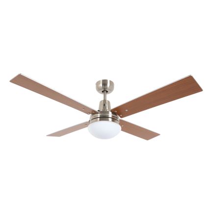 Lucci Air 210334 - Ventilateur de plafond AIRFUSION QUEST 1xE27/60W/230V bois/chrome + télécommande