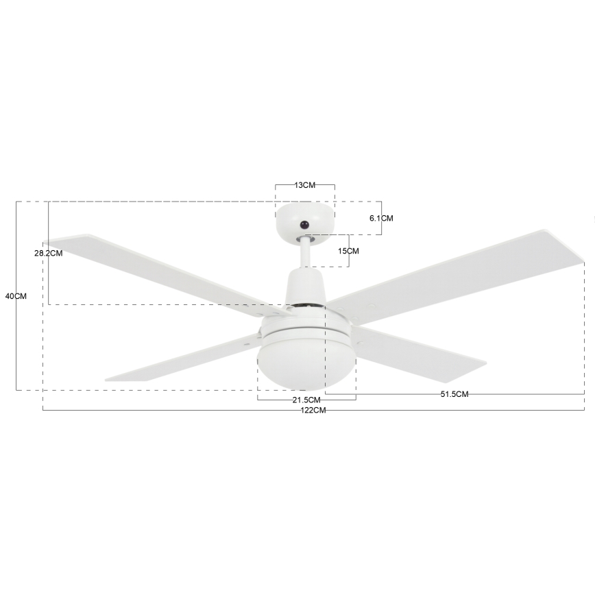 Lucci Air 210339 - Ventilateur de plafond AIRFUSION QUEST 1xE27/60W/230V blanc/bois + Télécommande