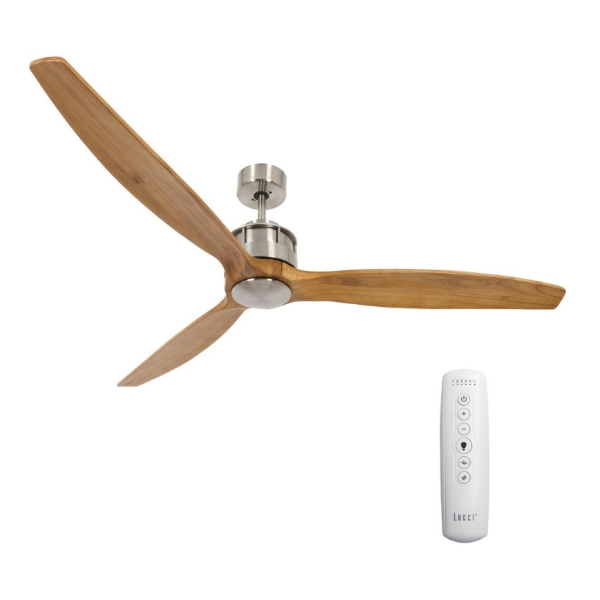 Lucci air 210506 - Ventilateur de plafond AIRFUSION AKMANI paulownia/marron + télécommande