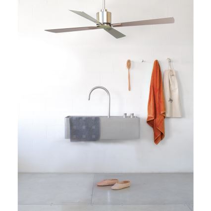 Lucci Air 210520 - Ventilateur de plafond AIRFUSION CLIMATE bois/chrome mat + Télécommande