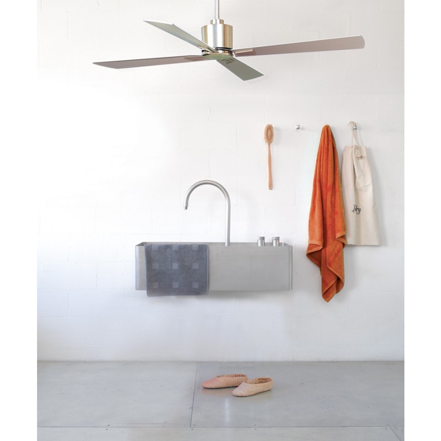 Lucci Air 210520 - Ventilateur de plafond AIRFUSION CLIMATE bois/chrome mat + Télécommande