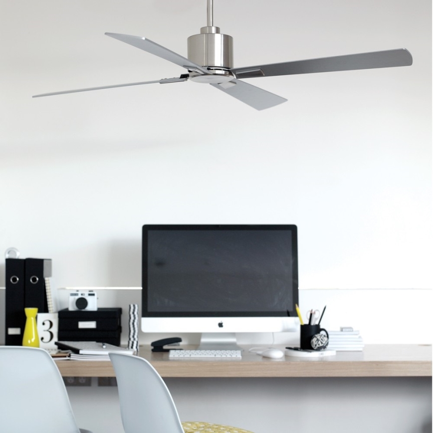 Lucci Air 210520 - Ventilateur de plafond AIRFUSION CLIMATE bois/chrome mat + Télécommande