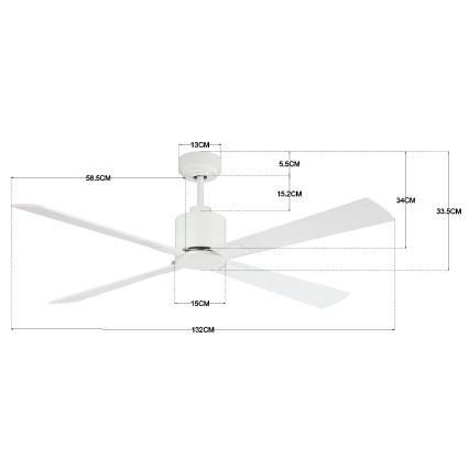 Lucci Air 210521 - Plafondventilator AIRFUSION CLIMATE hout/wit + afstandsbediening
