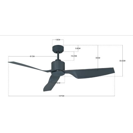 Lucci Air 210527 - Ventilateur de plafond AIRFUSION CLIMATE II noir + télécommande