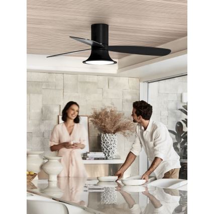 Lucci Air 210662 - Ventilateur de plafond à intensité variable FLUSSO 1xGX53/18W/230V bois/noir + télécommande