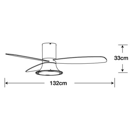 Lucci Air 210663 - Ventilateur de plafond à intensité variable FLUSSO 1xGX53/18W/230V marron + télécommande