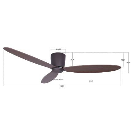 Lucci air 212883 - Plafondventilator AIRFUSION RADAR hout/bruin + afstandsbediening