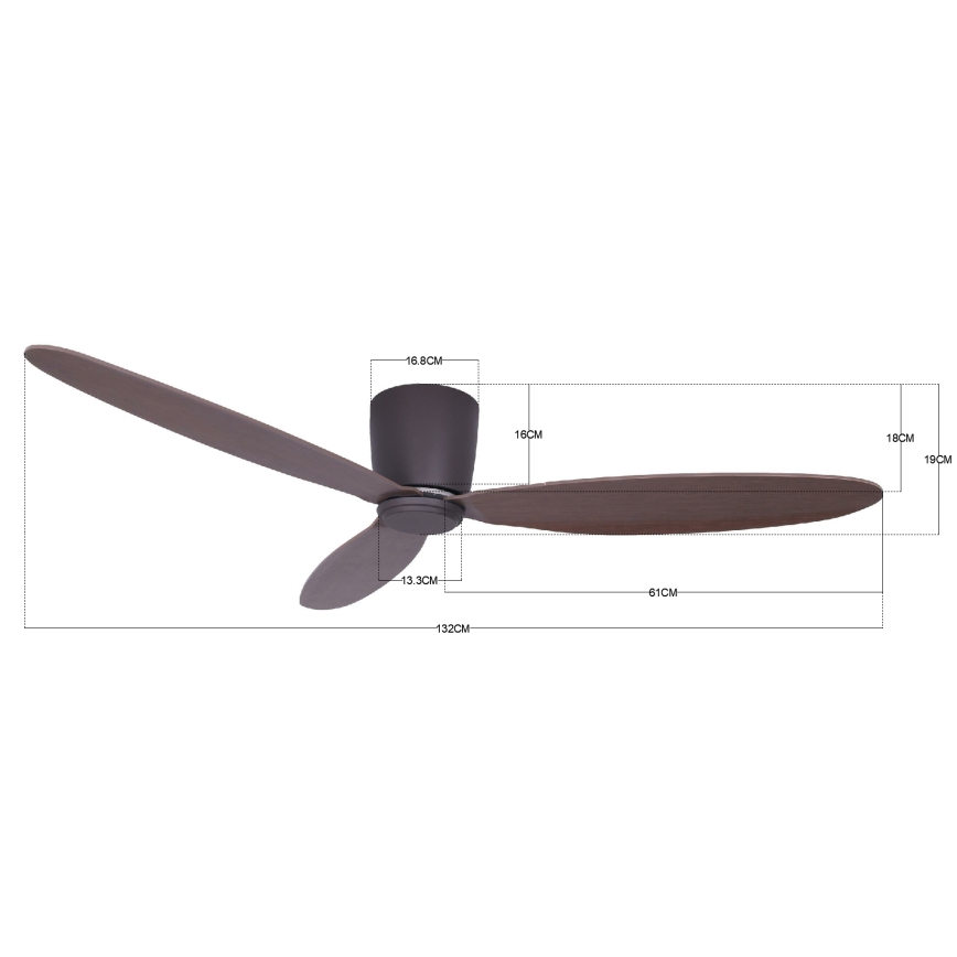 Lucci air 212883 - Plafondventilator AIRFUSION RADAR hout/bruin + afstandsbediening