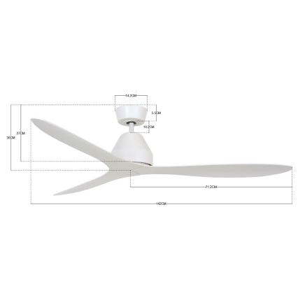 Lucci air 213040 - Ventilateur de plafond WHITEHAVEN blanc + télécommande