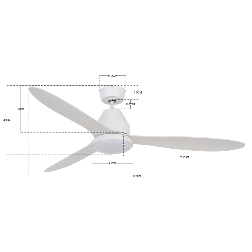 Lucci air 213043 - LED-plafondventilator WHITEHAVEN GX53/17W/230V wit + afstandsbediening