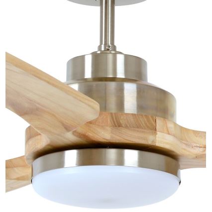 Lucci air 213053 - LED-plafondventilator SHOALHAVEN GX53/17W/230V paulownia/mat chroom + afstandsbediening