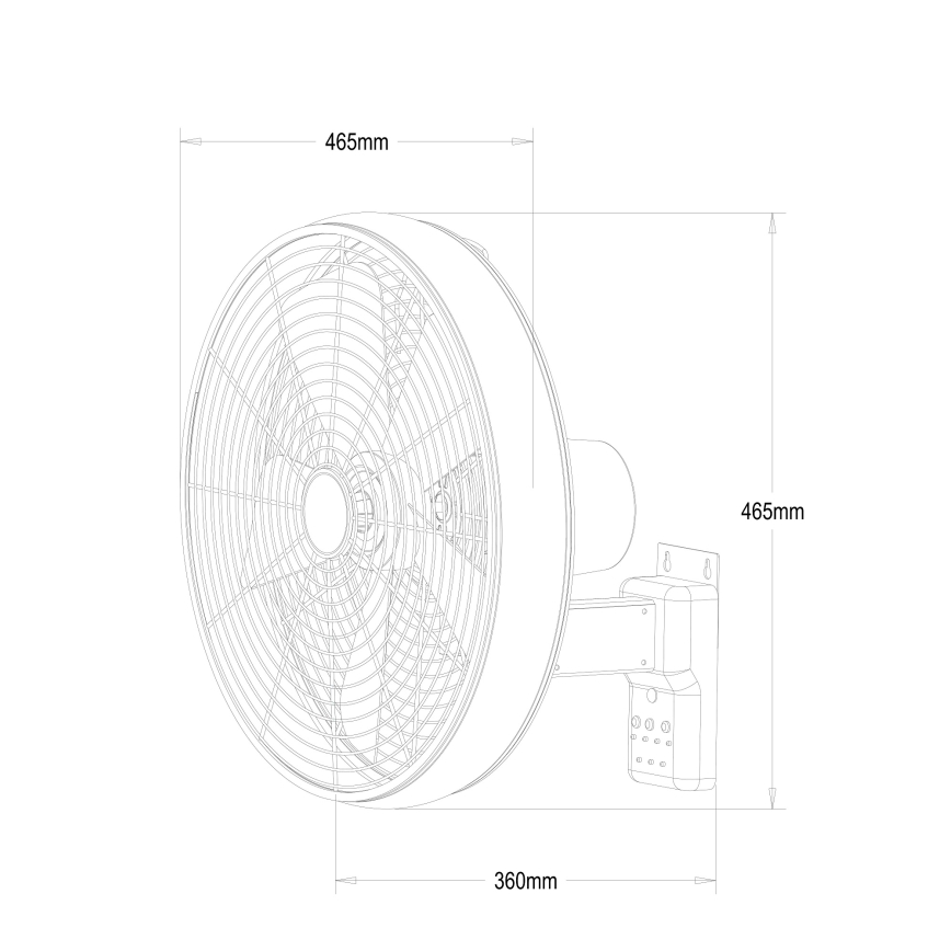 Lucci air 213124 - Wand Ventilator BREEZE 55W/230V zwart + afstandsbediening