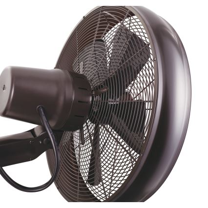 Lucci air 213125 - Wand Ventilator BREEZE 55W/230V zwart/bruin + afstandsbediening