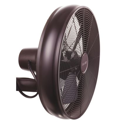 Lucci air 213125 - Wand Ventilator BREEZE 55W/230V zwart/bruin + afstandsbediening