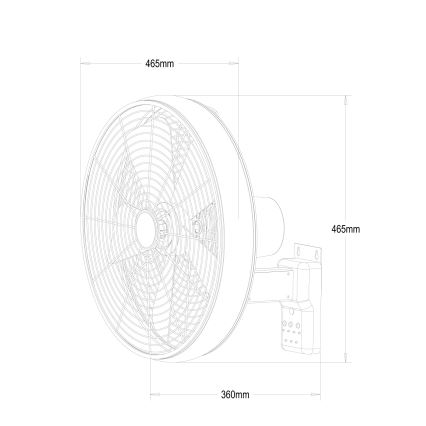 Lucci Air 213128EU - Ventilateur mural BREEZE 55W/230V, blanc, Ø 46 cm + télécommande